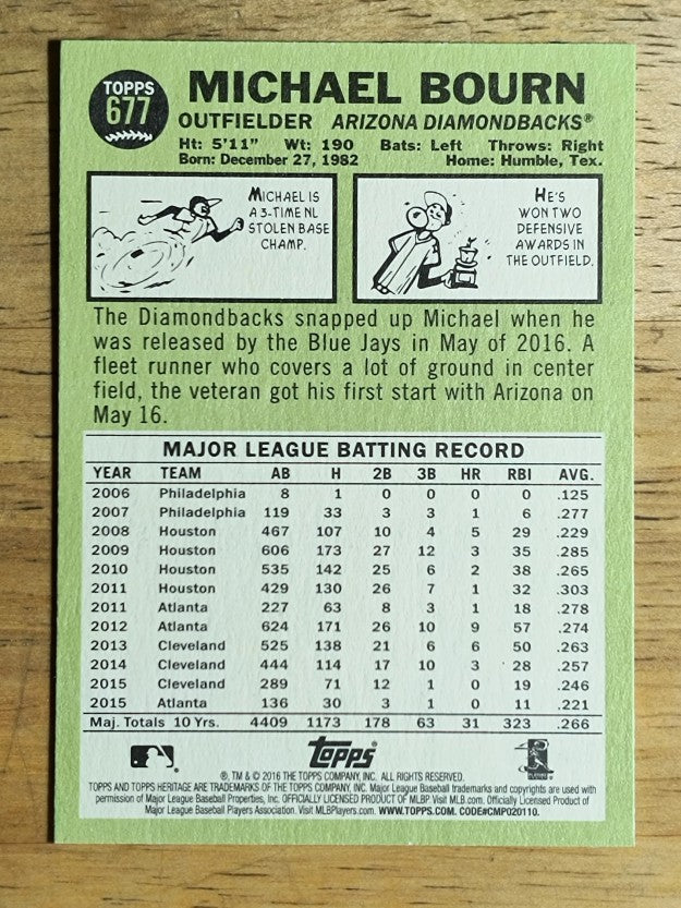 2016 Topps Heritage #677 Michael Bourn