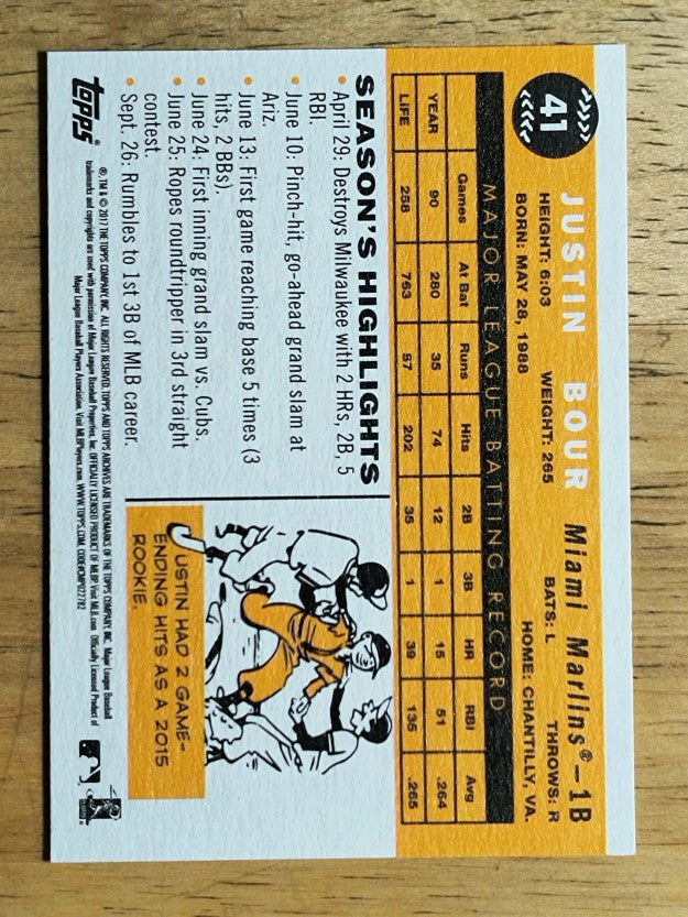 2017 Topps Archives #41 Justin Bour