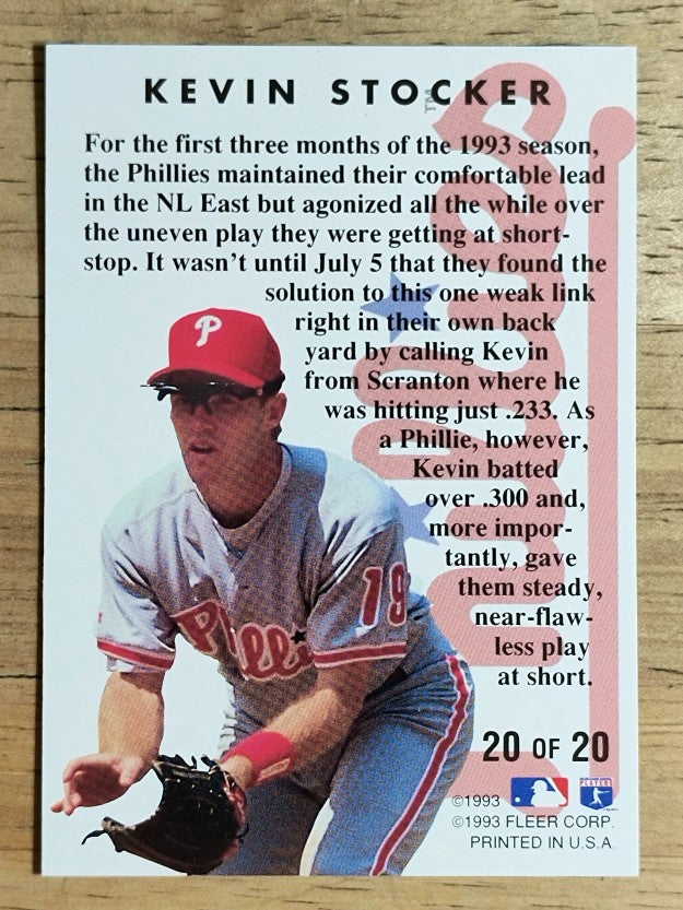 1994 Fleer Rookie Sensations #20 Kevin Stocker