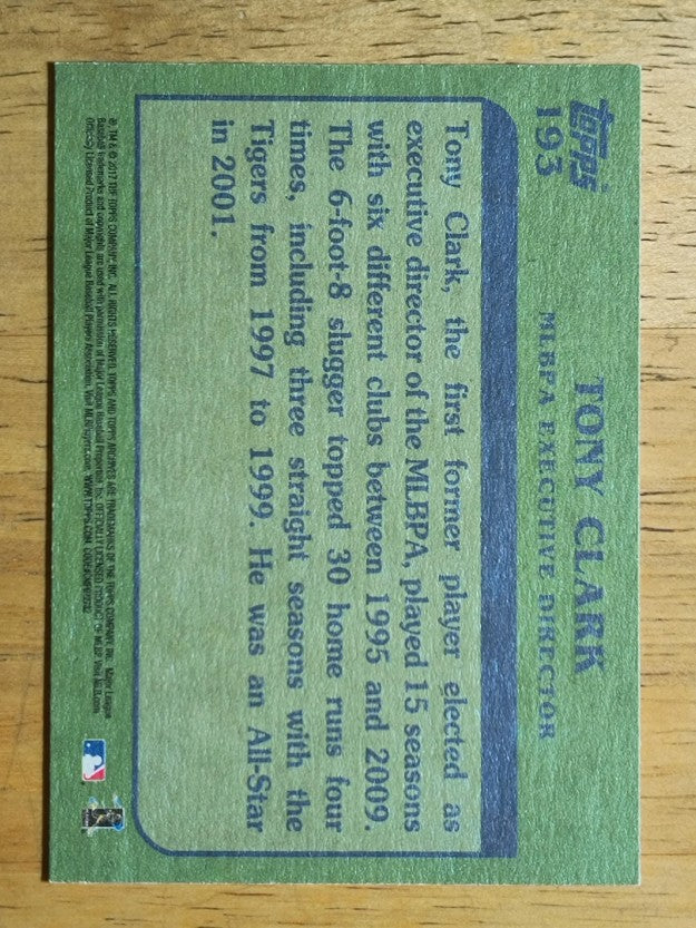 2017 Topps Archives #193 Tony Clark