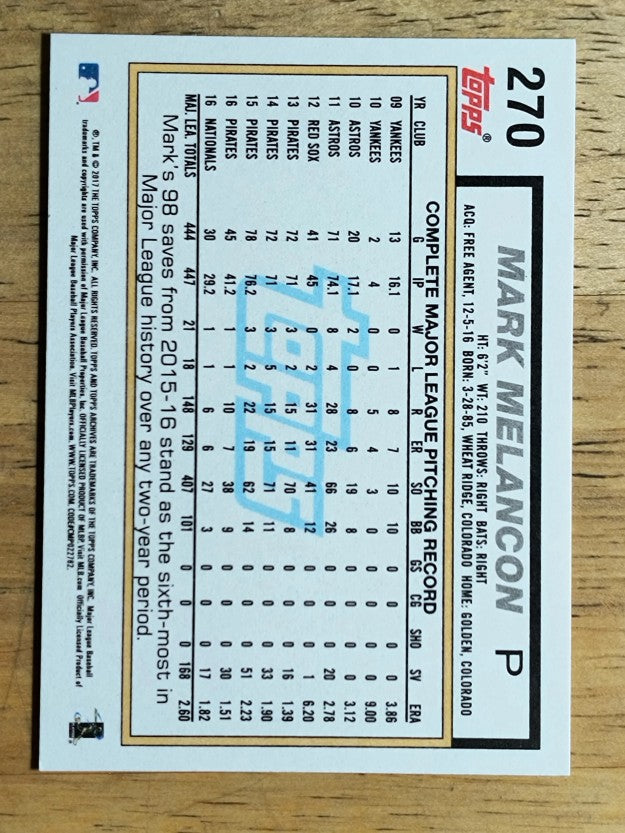 2017 Topps Archives #270 Mark Melancon