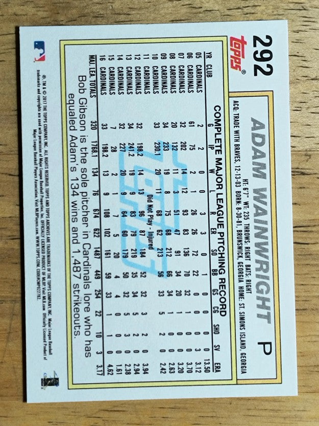 2017 Topps Archives #292 Adam Wainwright