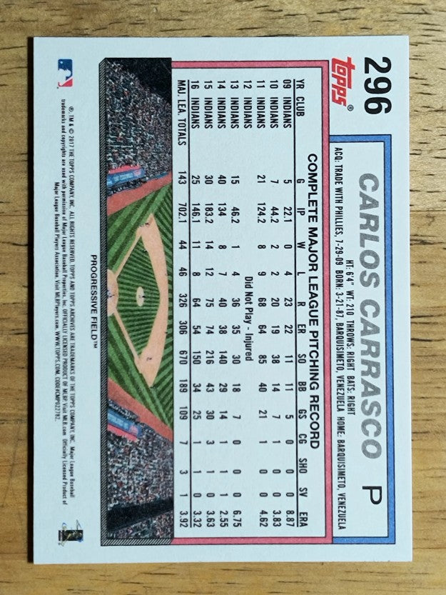 2017 Topps Archives #296 Carlos Carrasco
