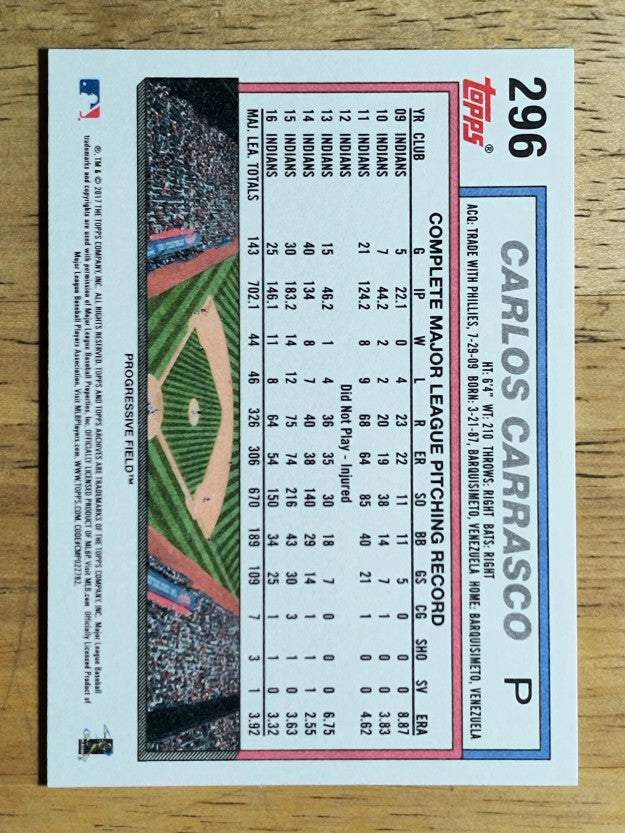 2017 Topps Archives #296 Carlos Carrasco