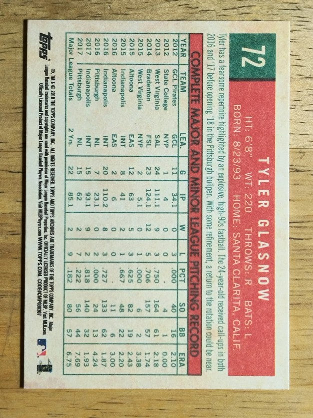 2018 Topps Archives #72 Tyler Glasnow