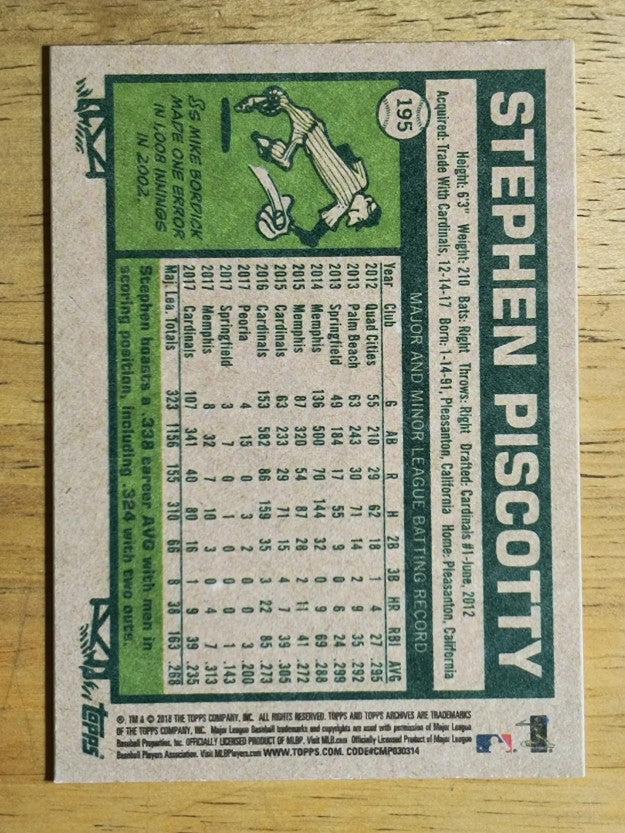 2018 Topps Archives #195 Stephen Piscotty
