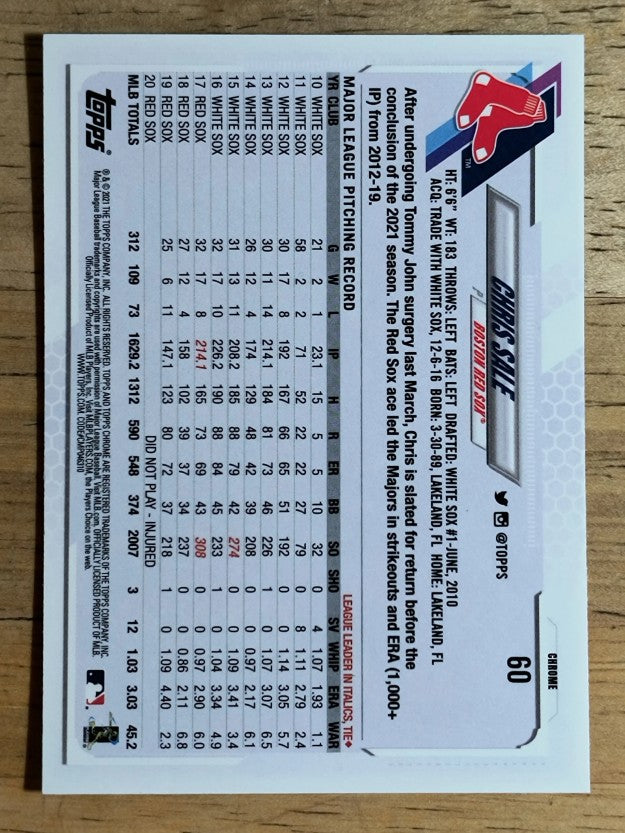 2021 Topps Chrome #60 Chris Sale