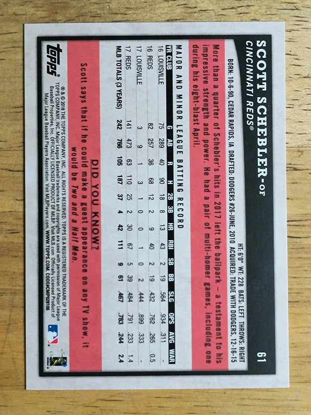 2018 Topps Big League #61 Scott Schebler
