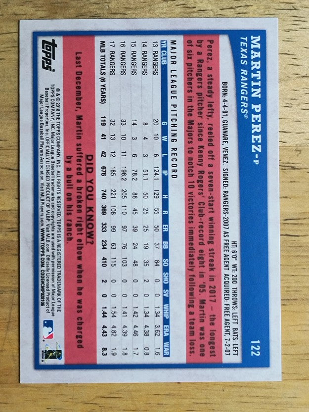 2018 Topps Big League #122 Martin Perez