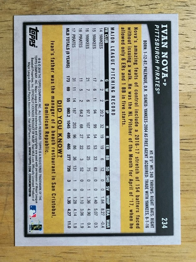 2018 Topps Big League #234 Ivan Nova