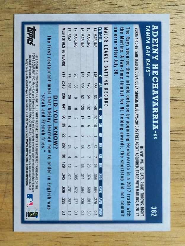 2018 Topps Big League #382 Adeiny Hechavarria