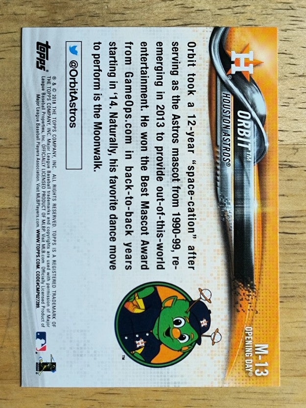 2018 Topps Opening Day Mascots #M13 Orbit