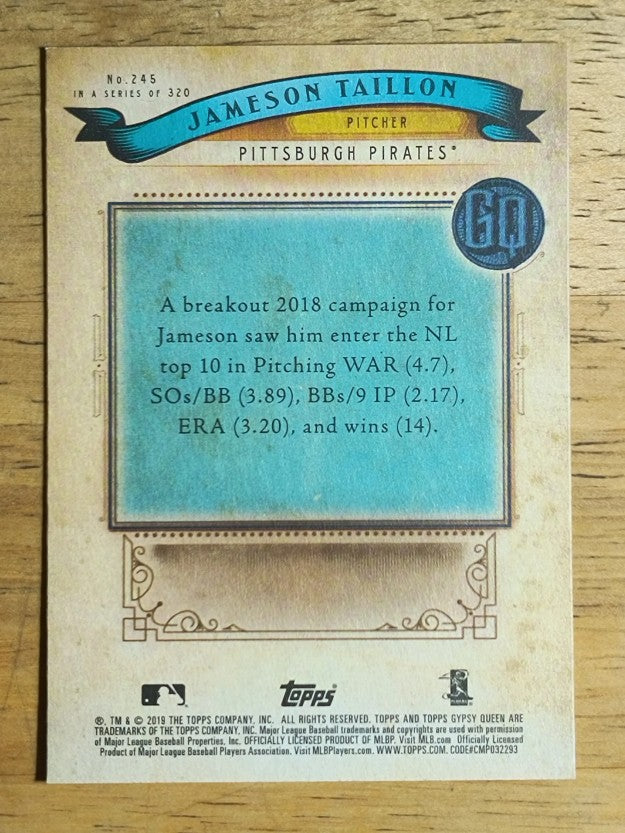 2019 Topps Gypsy Queen #245 Jameson Taillon