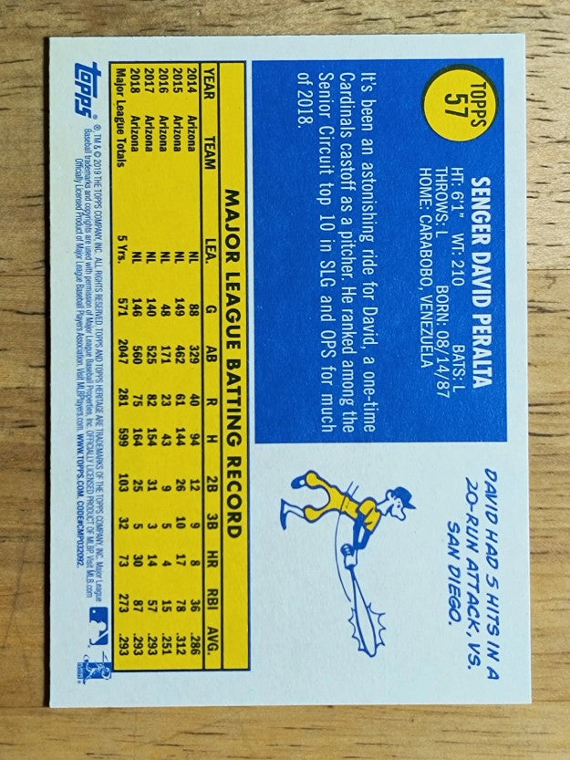 2019 Topps Heritage #57 David Peralta