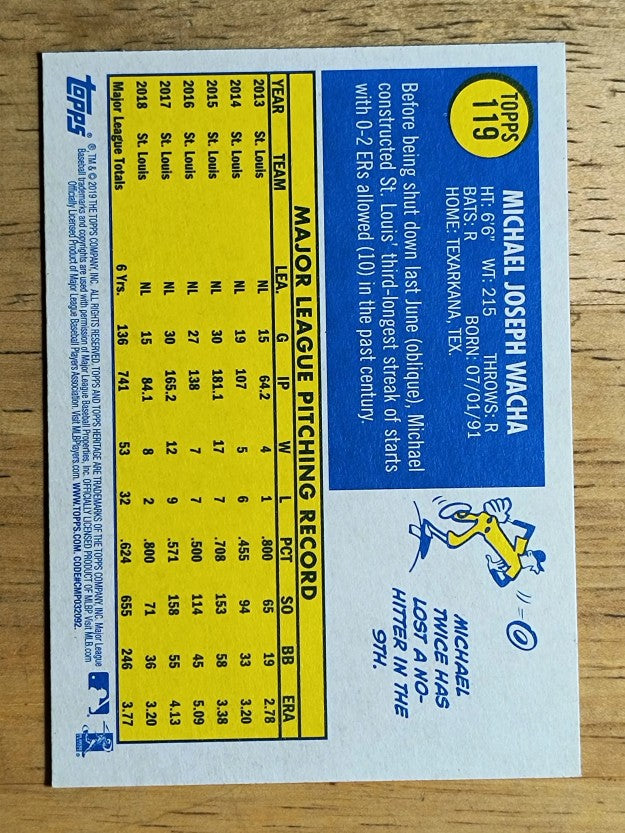 2019 Topps Heritage #119 Michael Wacha