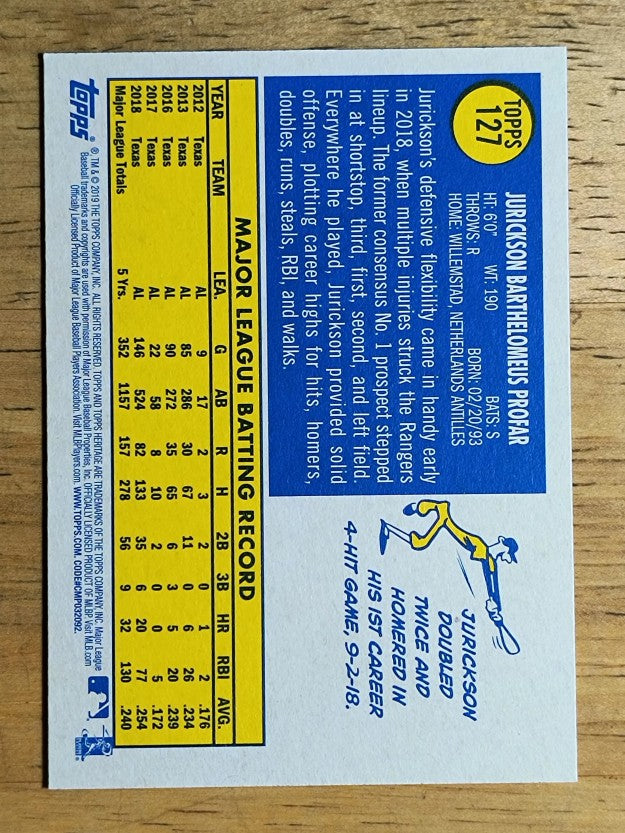 2019 Topps Heritage #127 Jurickson Profar