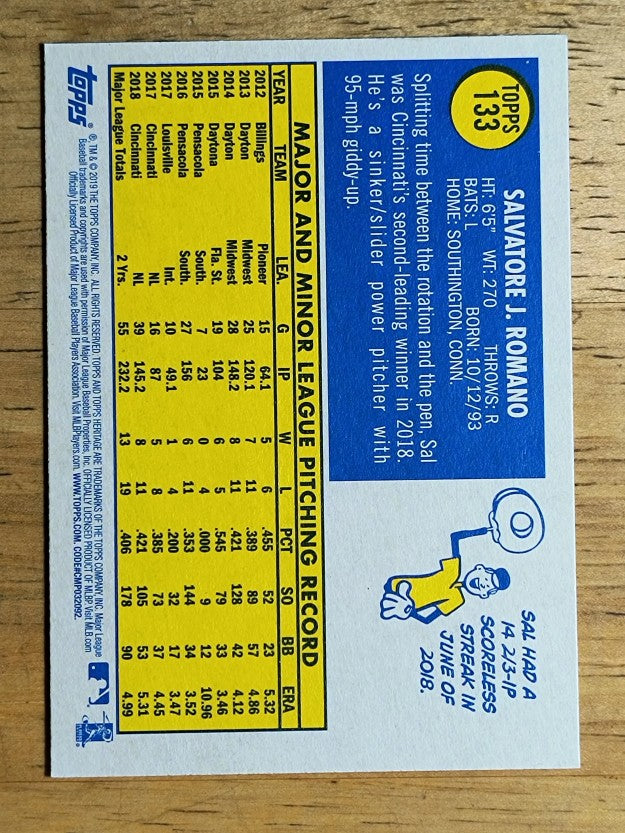 2019 Topps Heritage #133 Sal Romano