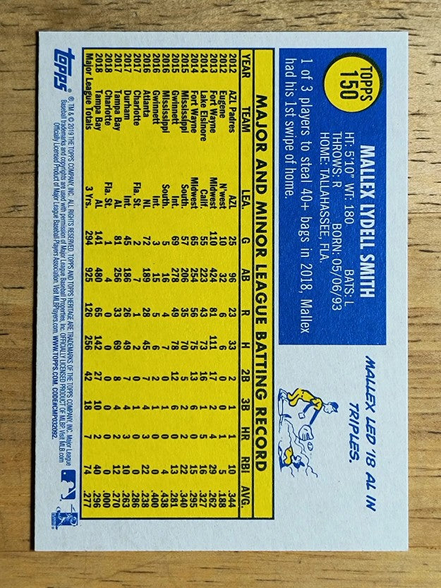 2019 Topps Heritage #150 Mallex Smith
