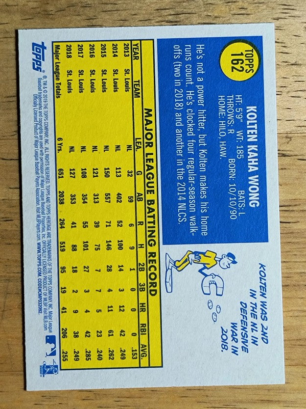 2019 Topps Heritage #162 Kolten Wong