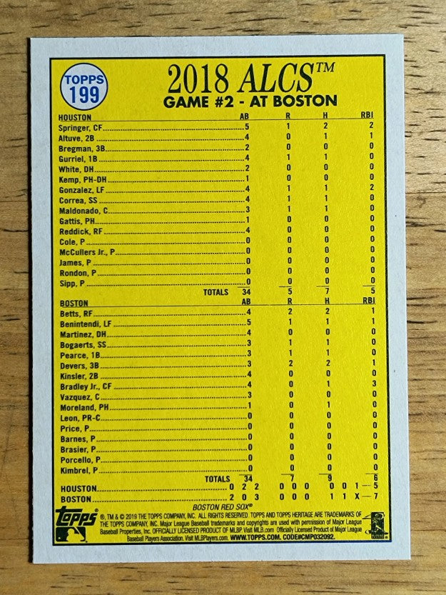 2019 Topps Heritage #199 Jackie Bradley Playoff HL