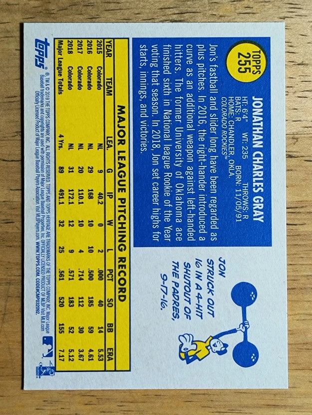 2019 Topps Heritage #255 Jon Gray