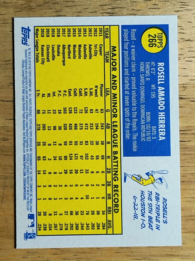 2019 Topps Heritage #266 Rosell Herrera