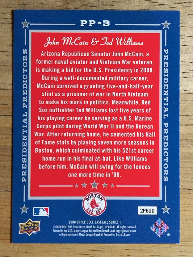 2008 Upper Deck Presidential Predictors #PP3 John McCain
