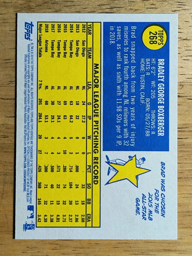 2019 Topps Heritage #268 Brad Boxberger
