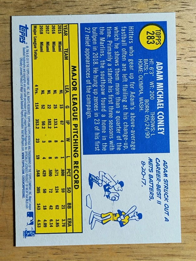 2019 Topps Heritage #283 Adam Conley