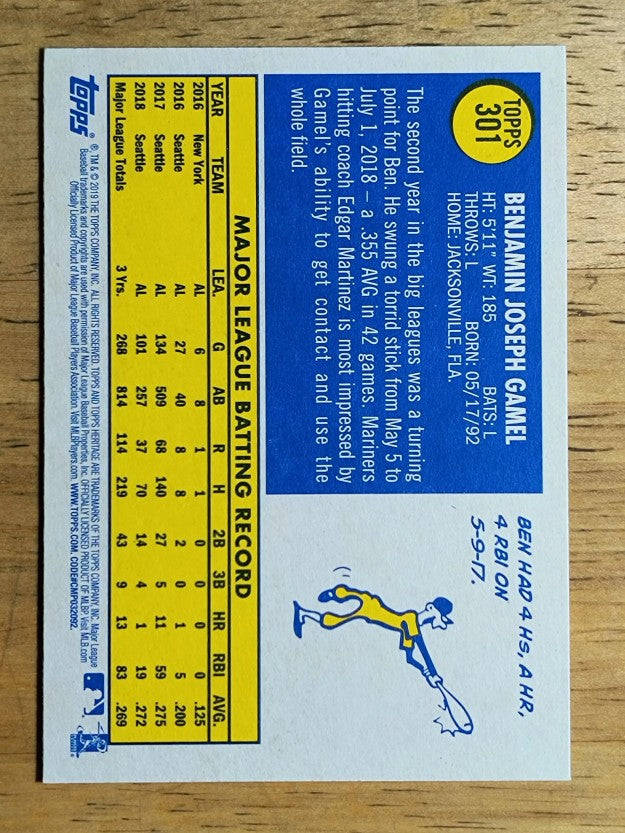 2019 Topps Heritage #301 Ben Gamel