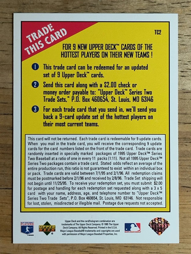 1995 Collector's Choice Trade Cards #TC4 Terry Pendleton