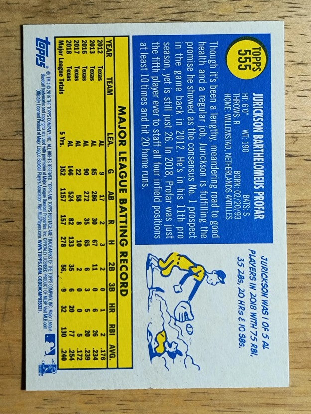 2019 Topps Heritage #555 Jurickson Profar