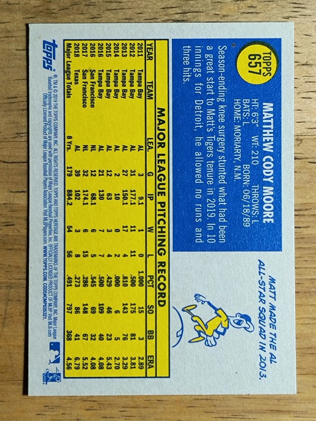 2019 Topps Heritage #657 Matt Moore