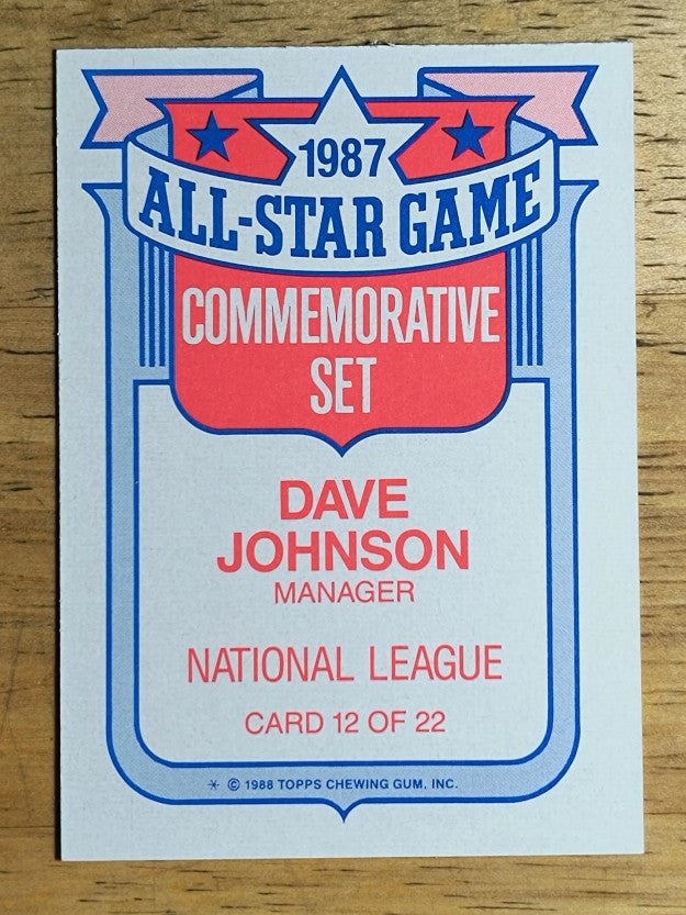 1988 Topps Glossy All-Stars #12 Dave Johnson MG