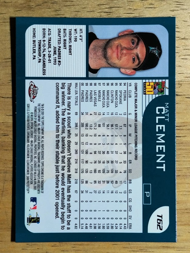 2001 Topps Chrome Traded #T62 Matt Clement