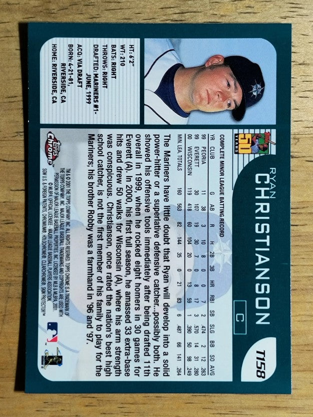 2001 Topps Chrome Traded #T158 Ryan Christianson