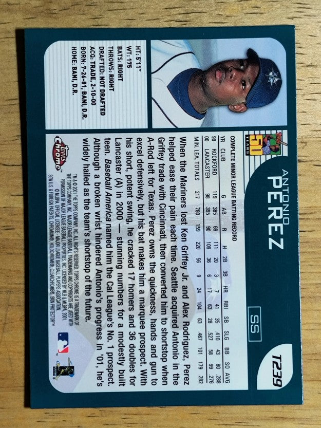 2001 Topps Chrome Traded #T239 Antonio Perez RC