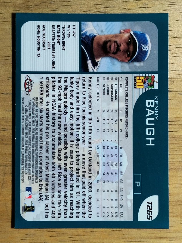 2001 Topps Chrome Traded #T265 Kenny Baugh RC