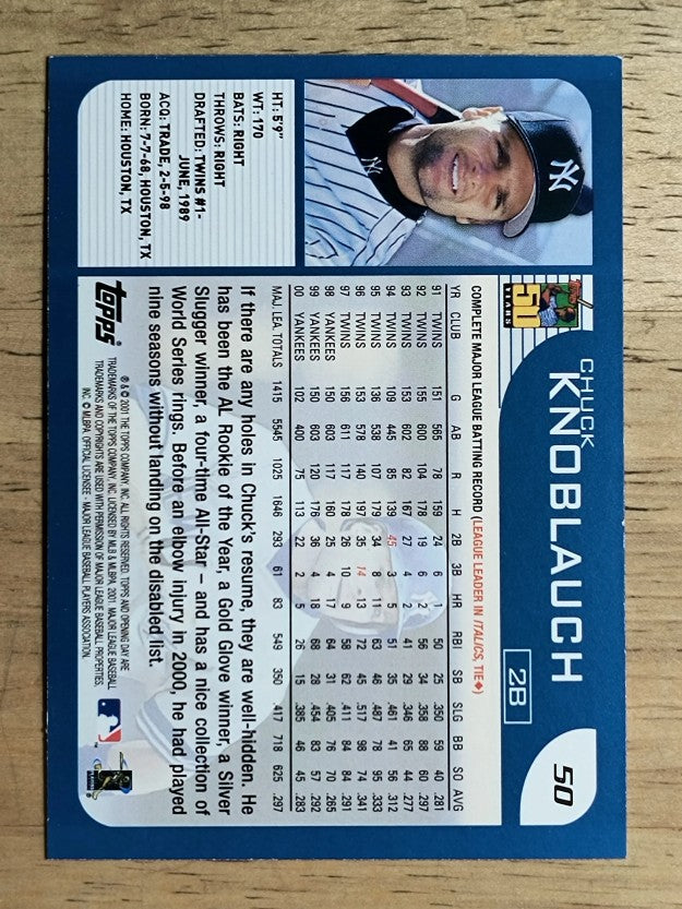 2001 Topps Opening Day #50 Chuck Knoblauch