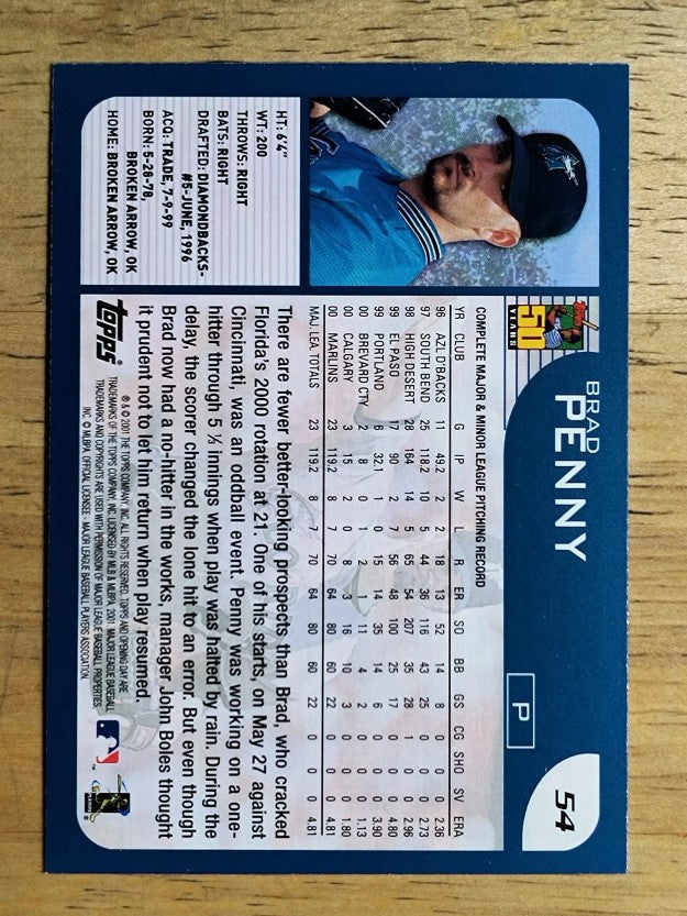 2001 Topps Opening Day #54 Brad Penny