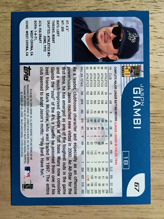 2001 Topps Opening Day #67 Jason Giambi
