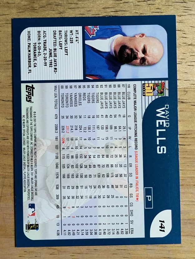 2001 Topps Opening Day #141 David Wells