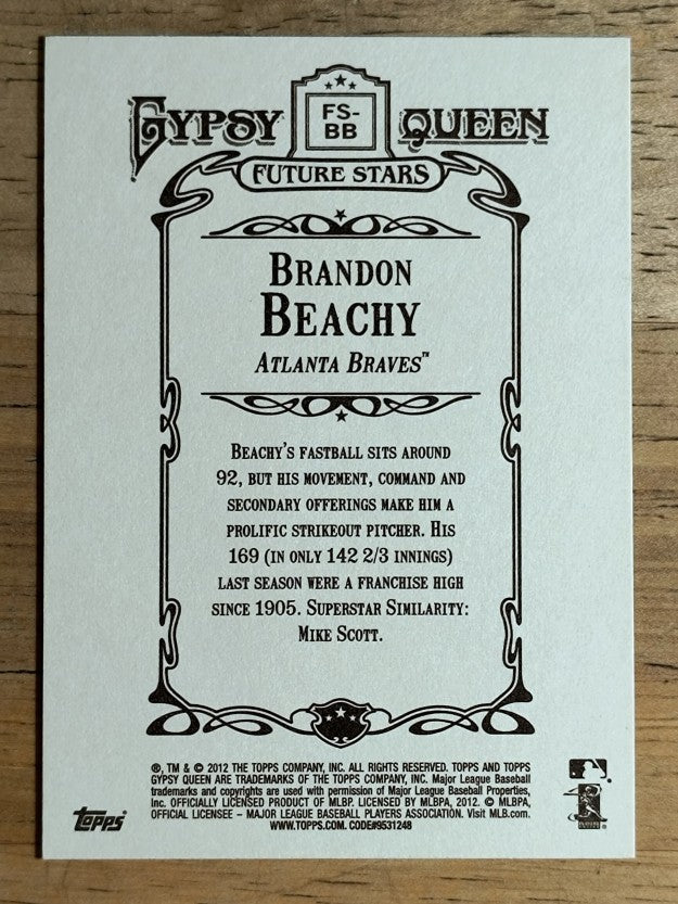 2012 Topps Gypsy Queen Future Stars #BB Brandon Beachy