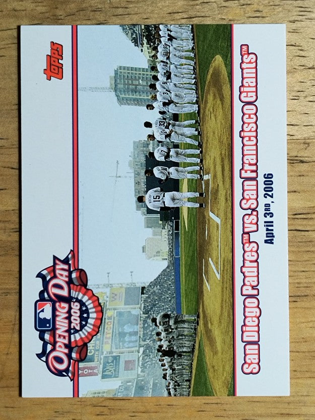 2006 Topps Opening Day Team vs. Team #PG San Diego Padres vs. Giants