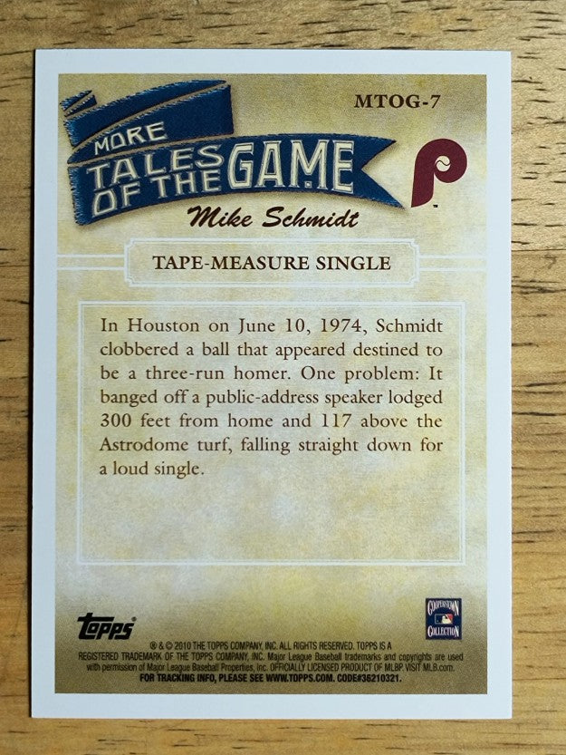 2010 Topps Update More Tales of the Game #7 Mike Schmidt