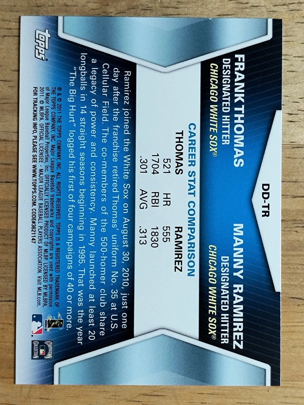 2011 Topps Diamond Duos #TR Frank Thomas/Manny Ramirez