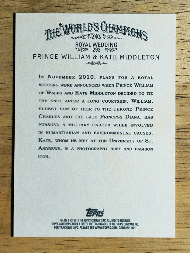 2011 Topps Allen and Ginter #293 Prince William/Kate Middleton