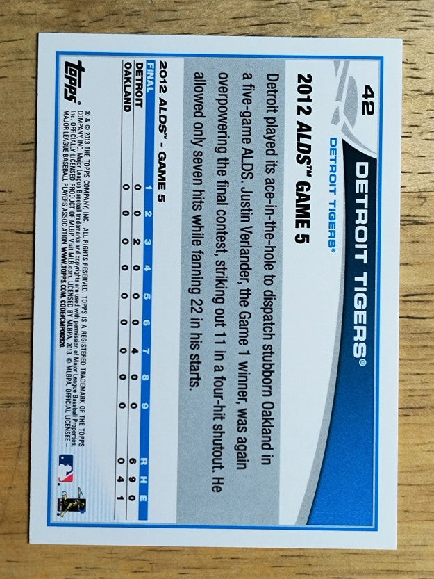 2013 Topps #42 Detroit Tigers