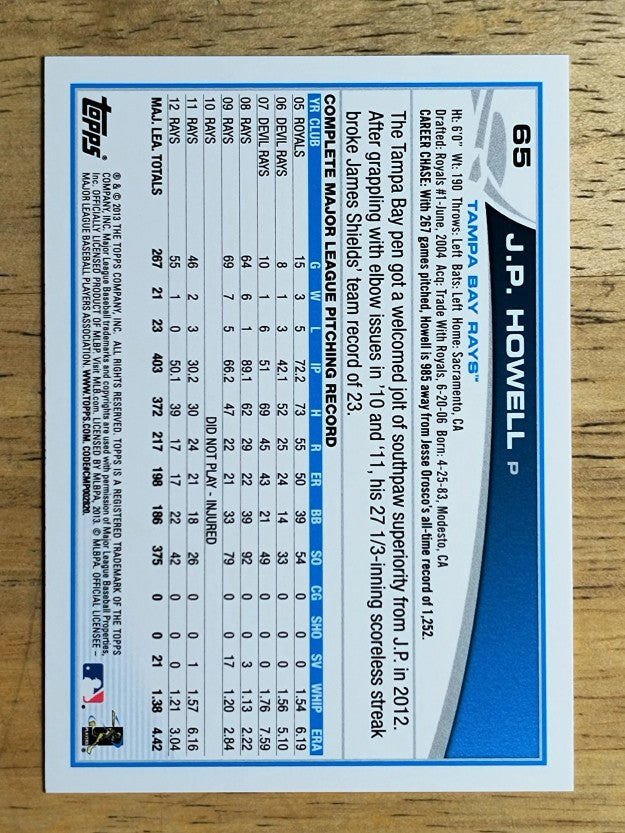 2013 Topps #65 J.P. Howell