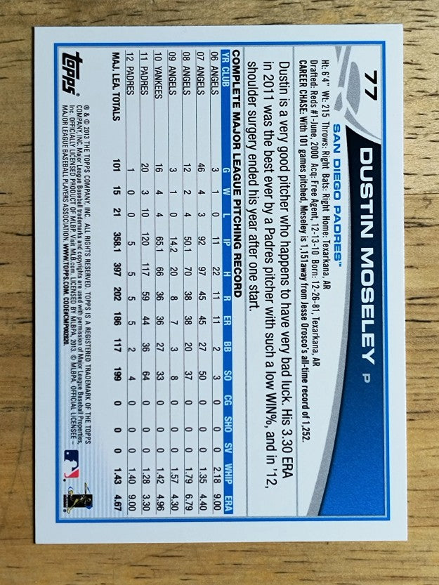 2013 Topps #77 Dustin Moseley